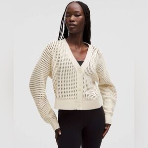 Lululemon Cotton Crochet Mesh Relaxed-Fit Cardigan